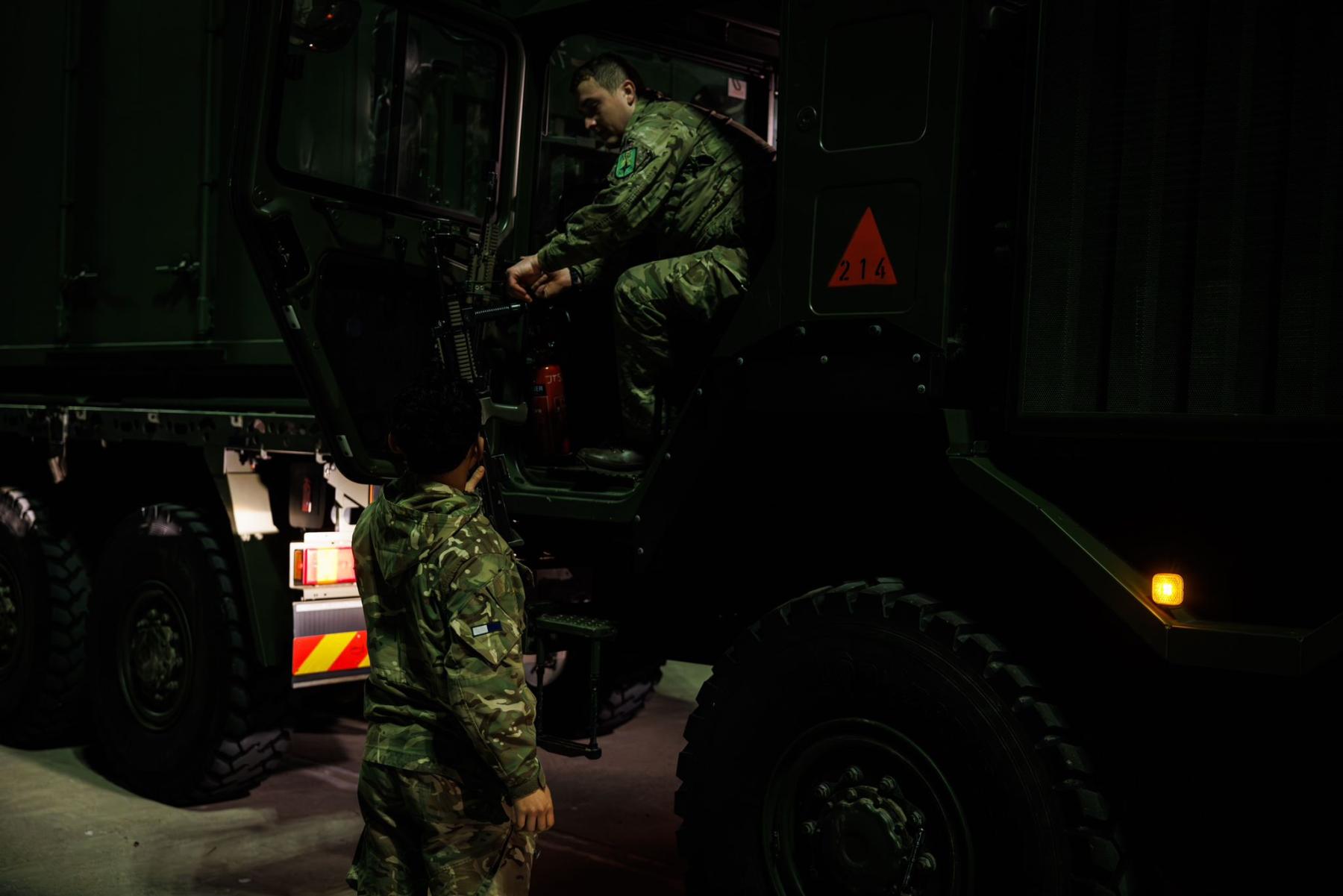 Members of 214 Sig Sqn travelling to Romania